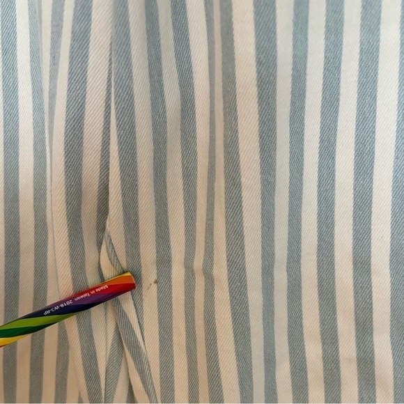 Vintage Boxer Style pull on pants stripes blue stretchy waist. Women’s small - Picture 16 of 16